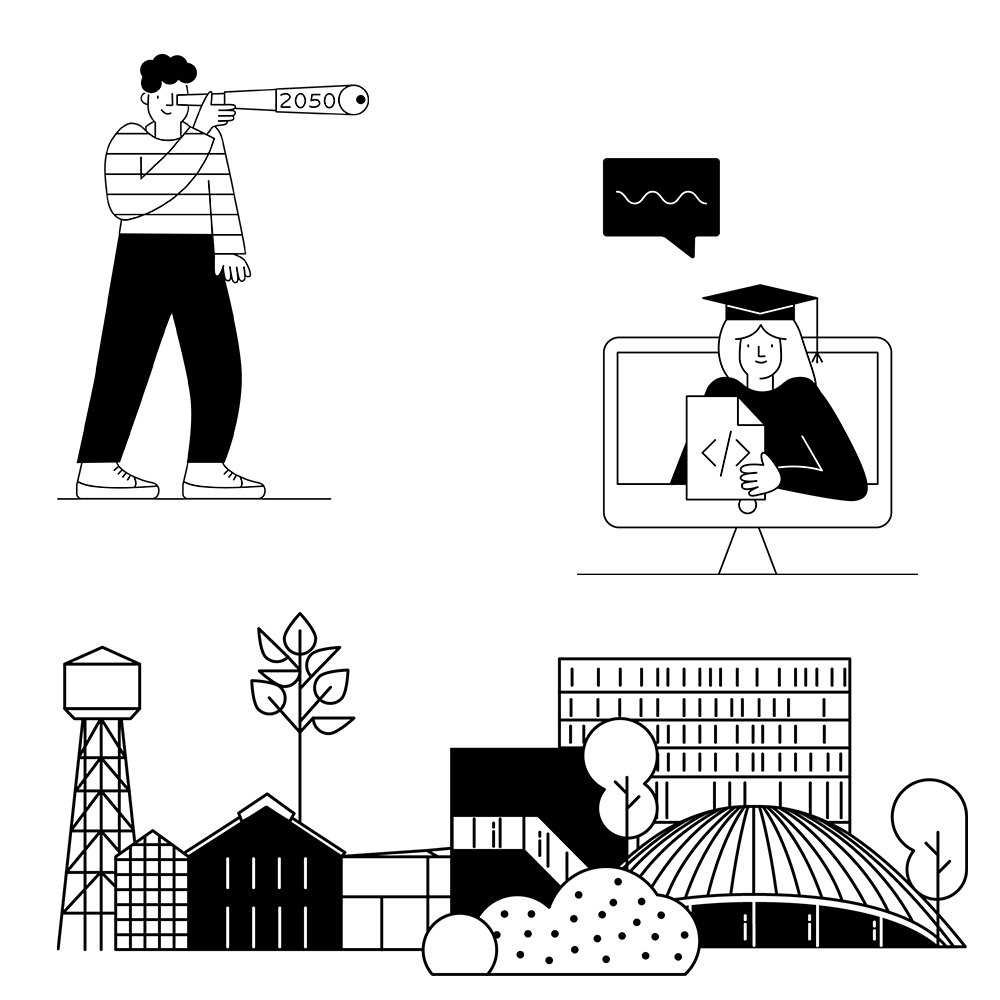 Mensch mit Tablet betrachtet Smart-City-Daten.