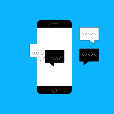 Smartphone mit Sprechblasen – mobile Kommunikation.