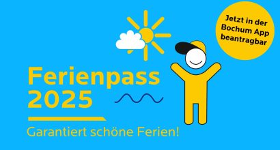 Plakat: Ferienpass 2025 – „Feiert schöne Ferien!“